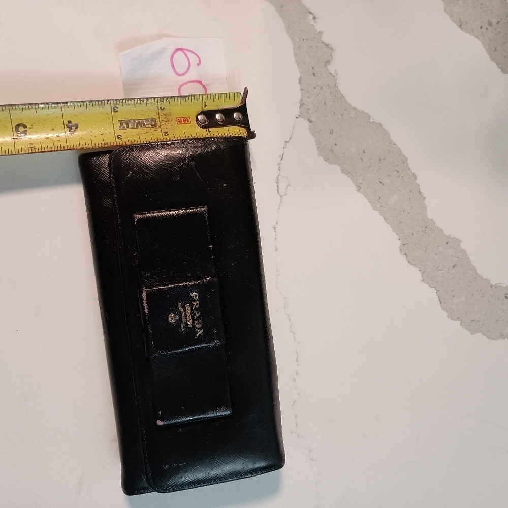 Prada Saffiano Bow Continental Wallet Black - Picture 16 of 16